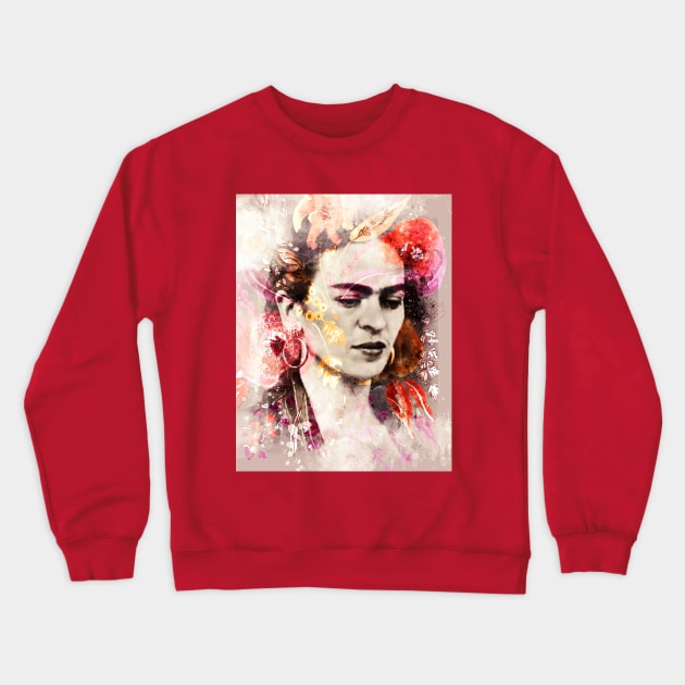 Frida Kahlo art poster Crewneck Sweatshirt by GalleryArtField